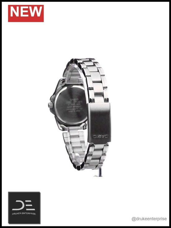 Stainless Steel Analog Watch with Date Display – Women\'s Water Resistant